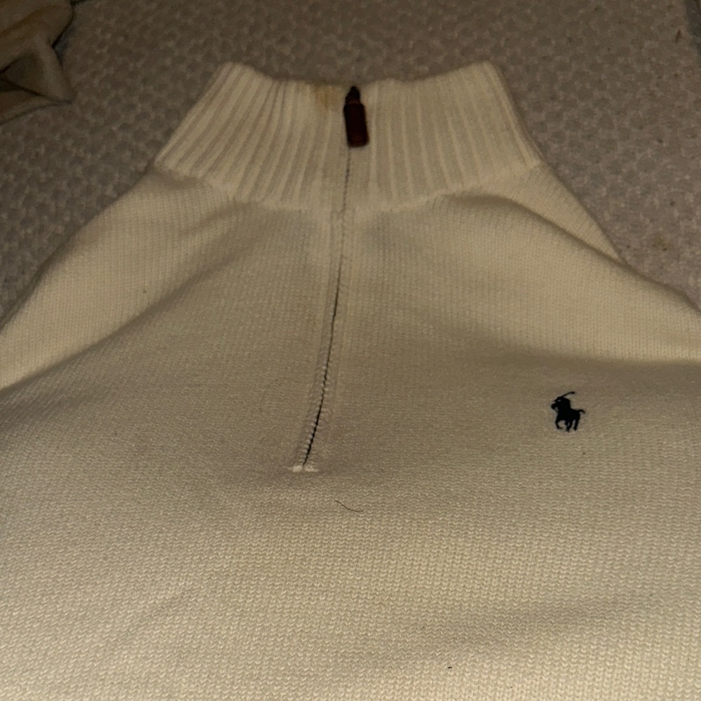 Polo by Ralph Lauren Cream Zip-Up Sweater for Men - Picture 3 of 4